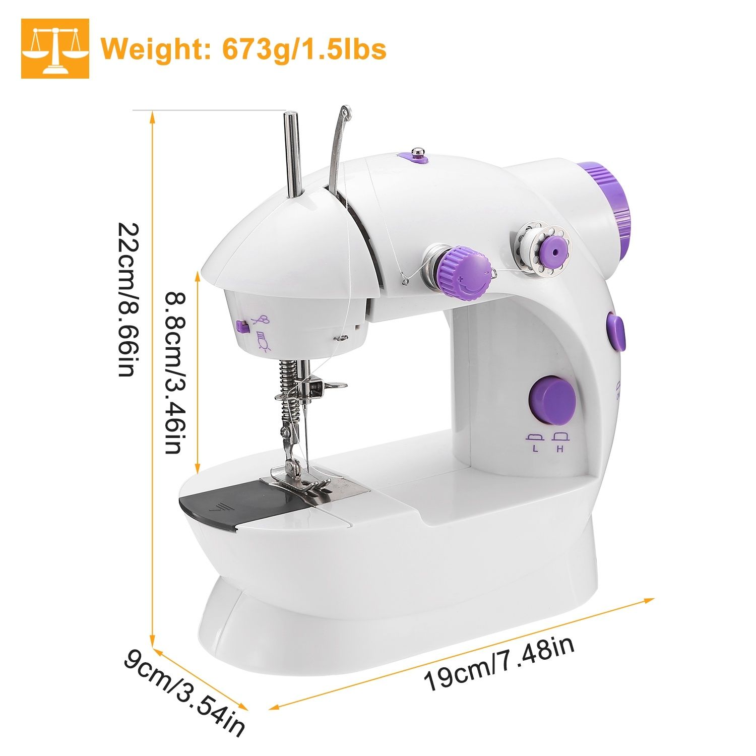 Electric Sewing Machine Portable 2 Speed Overlock Foot w/ Foot Pedal LED Light - Image 8