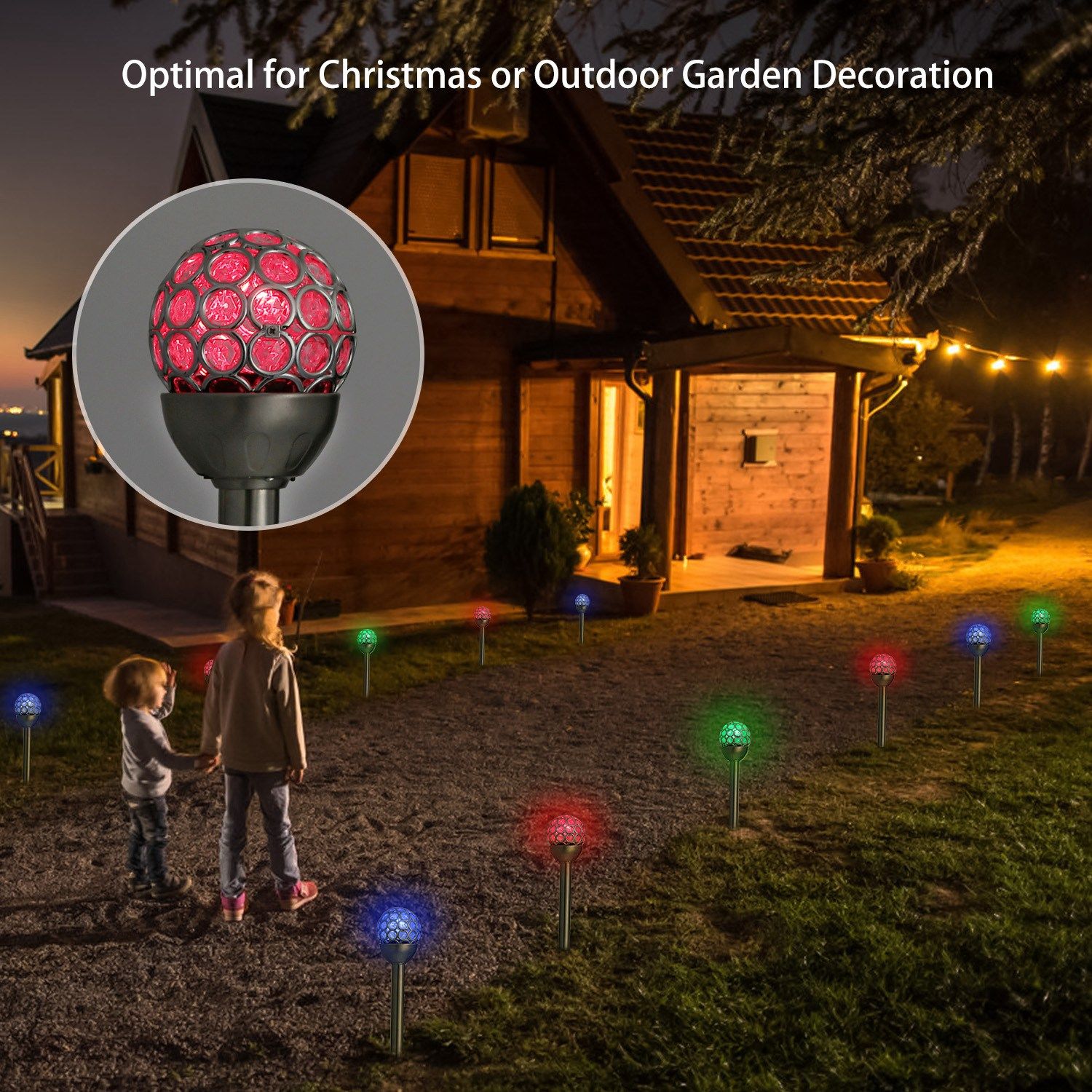 Solarek 3 Pcs Outdoor Solar Lights IP44 Waterproof Ball RGB Light Garden Decor Lamp Landscape Christmas - Image 6