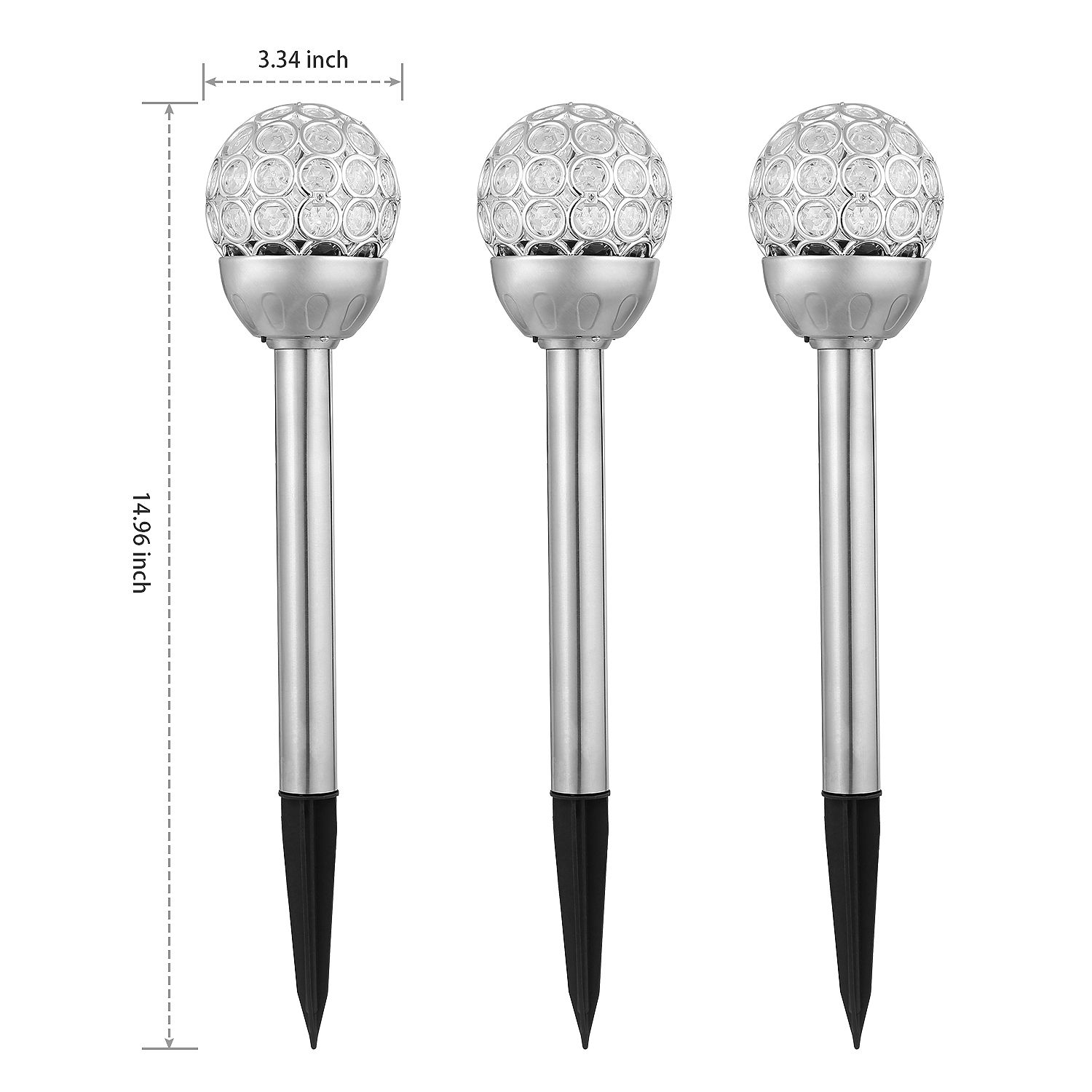 Solarek 3 Pcs Outdoor Solar Lights IP44 Waterproof Ball RGB Light Garden Decor Lamp Landscape Christmas - Image 9