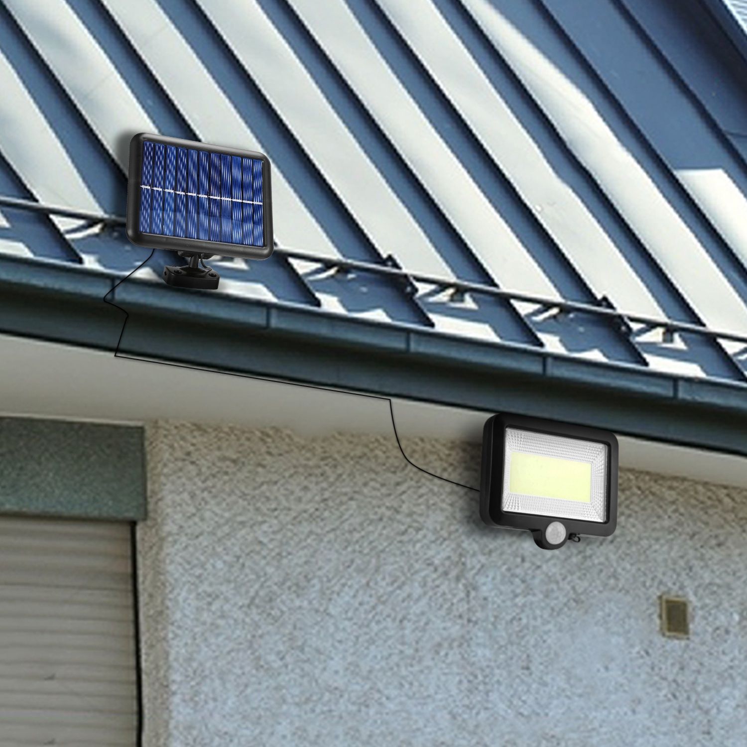 Solar Powered Wall Lights Outdoor 100 LED Beads Motion Sensor Lamp IP65 Waterproof Dusk To Dawn Sensor Light - Image 12