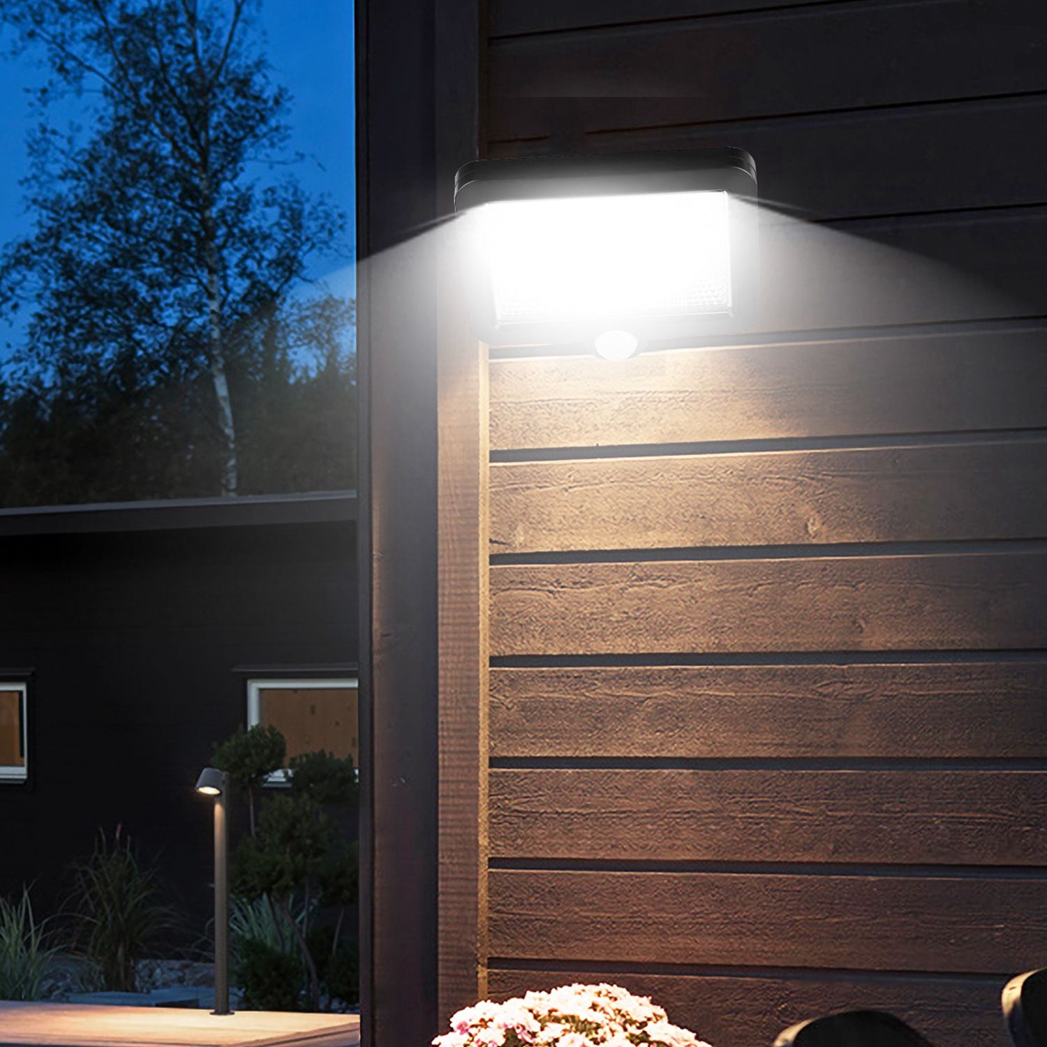 Solar Powered Wall Lights Outdoor 100 LED Beads Motion Sensor Lamp IP65 Waterproof Dusk To Dawn Sensor Light - Image 13