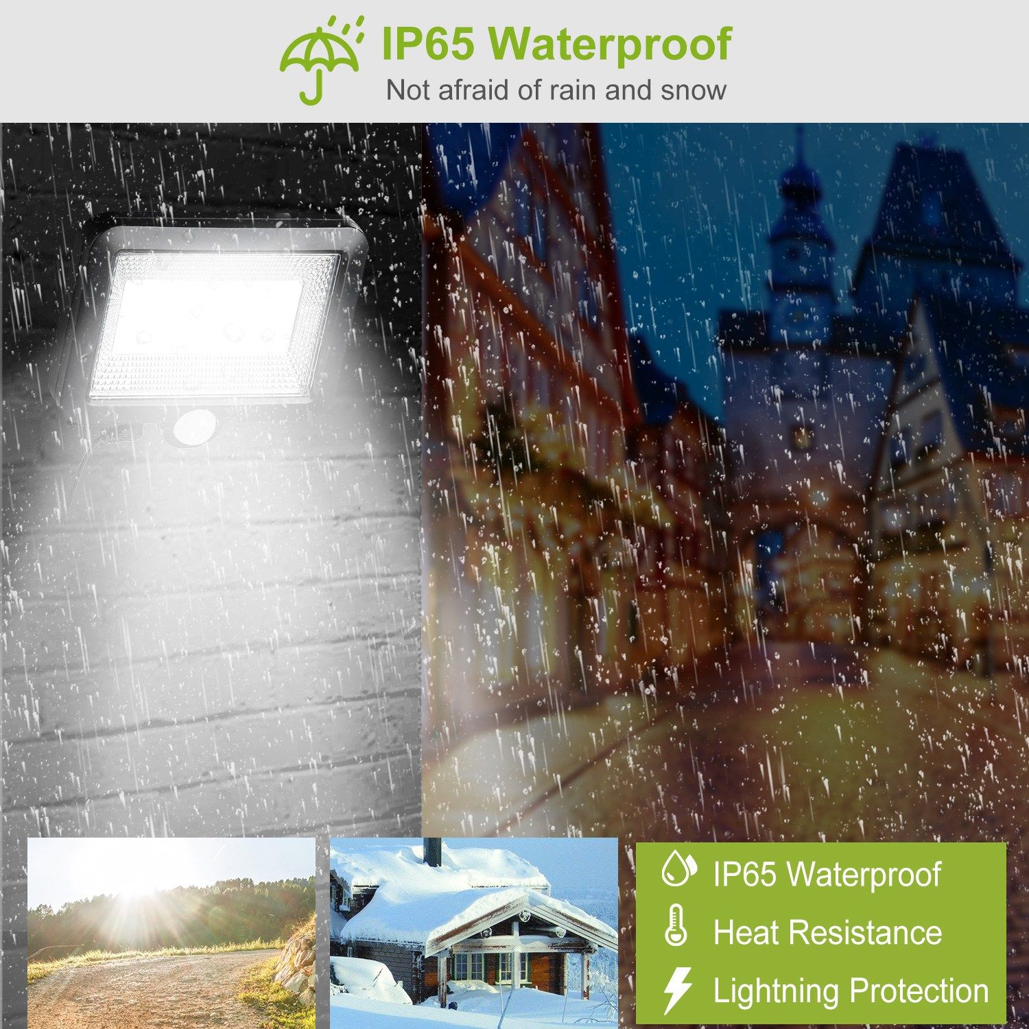 Solar Powered Wall Lights Outdoor 100 LED Beads Motion Sensor Lamp IP65 Waterproof Dusk To Dawn Sensor Light - Image 5