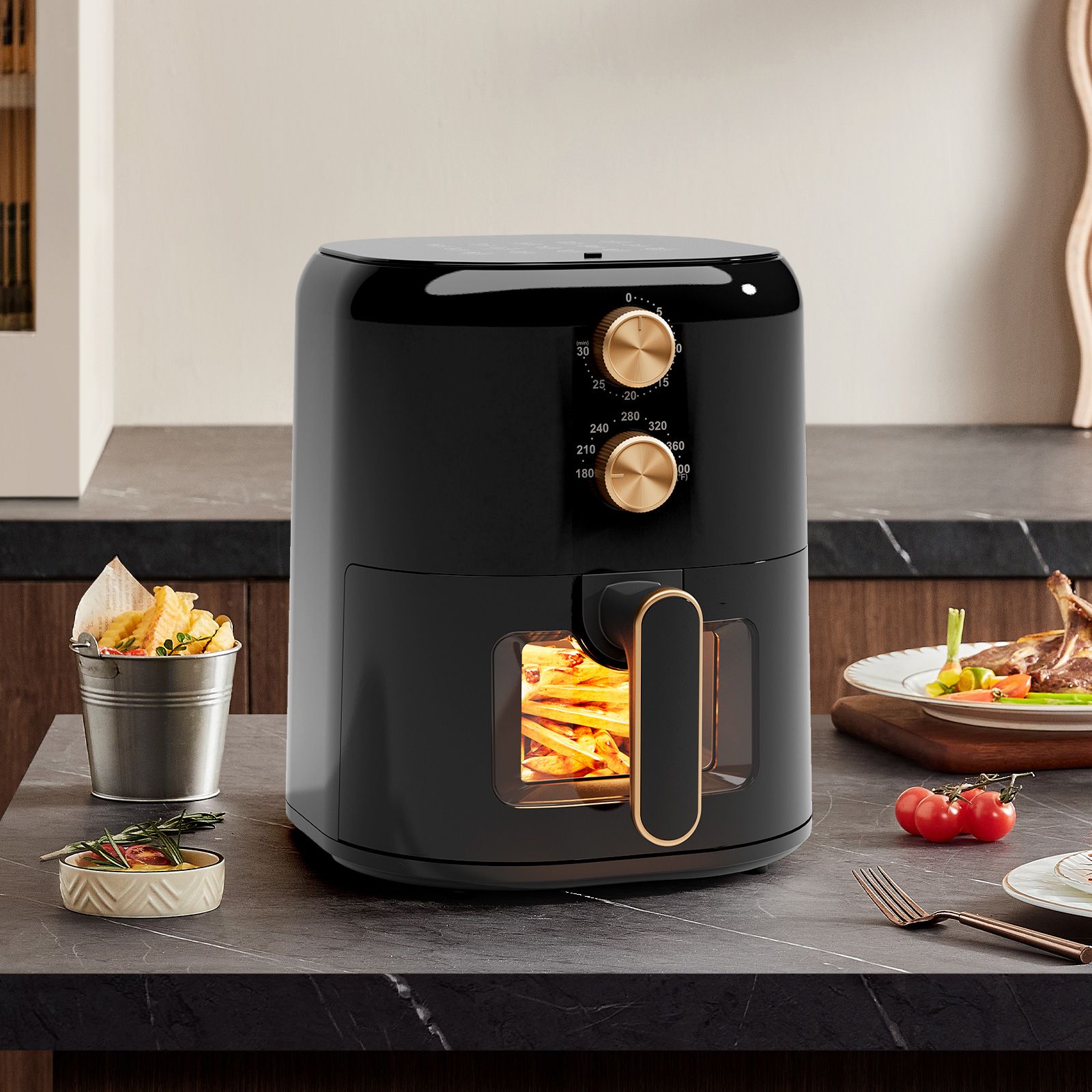 Air Fryer 4-in-1 with 4.5 QT Capacity, Air Fry, Roast, Reheat, Dehydrate, Air Crisp Technology with 400F for hot, crispy results in just minutes, Black - Image 12