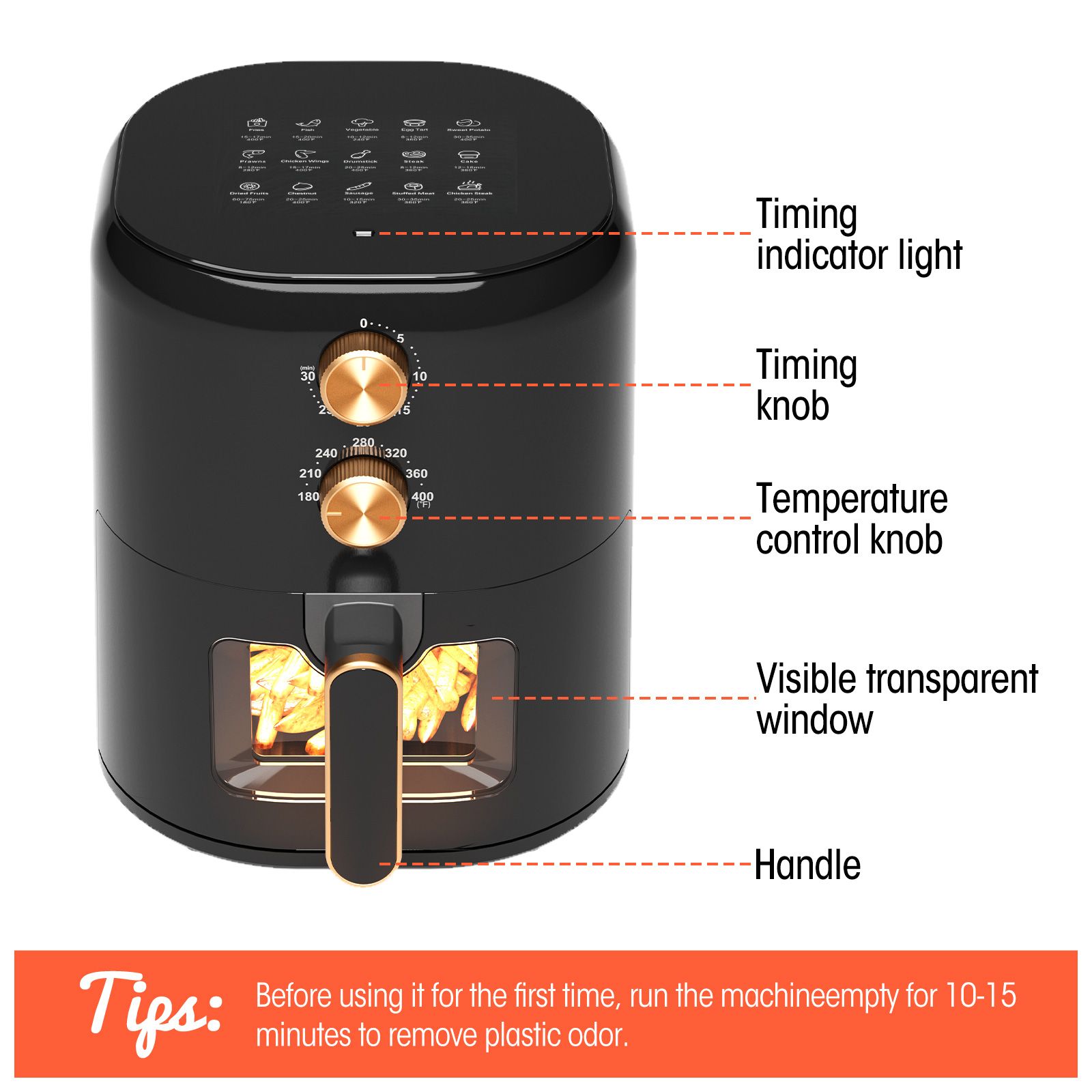 Air Fryer 4-in-1 with 4.5 QT Capacity, Air Fry, Roast, Reheat, Dehydrate, Air Crisp Technology with 400F for hot, crispy results in just minutes, Black - Image 13