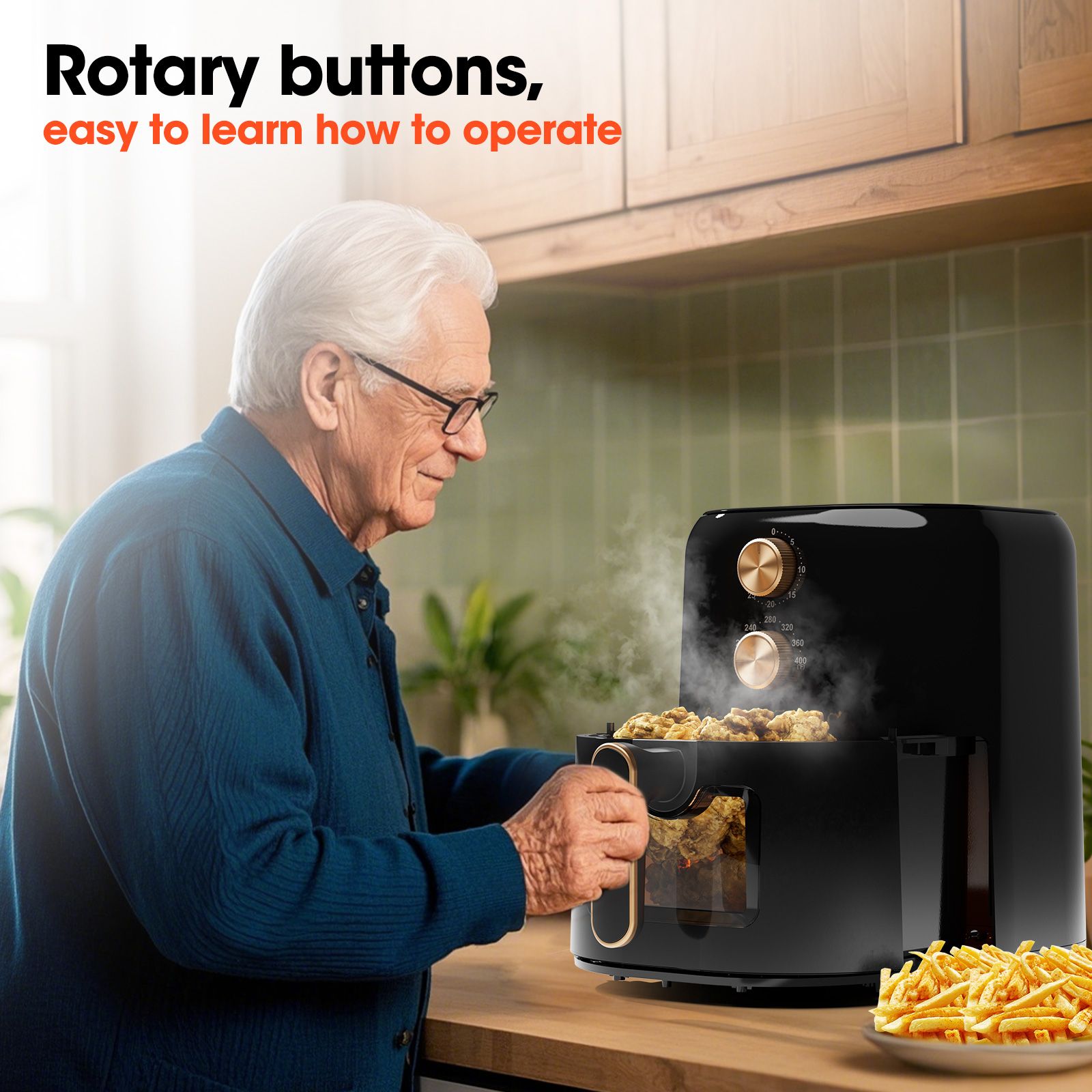 Air Fryer 4-in-1 with 4.5 QT Capacity, Air Fry, Roast, Reheat, Dehydrate, Air Crisp Technology with 400F for hot, crispy results in just minutes, Black - Image 17