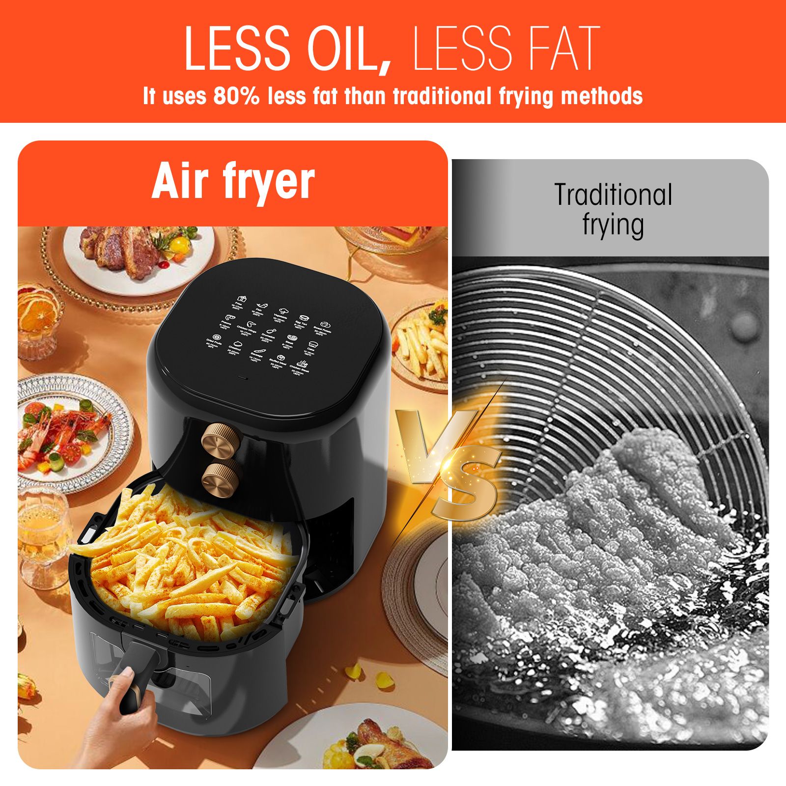Air Fryer 4-in-1 with 4.5 QT Capacity, Air Fry, Roast, Reheat, Dehydrate, Air Crisp Technology with 400F for hot, crispy results in just minutes, Black - Image 20