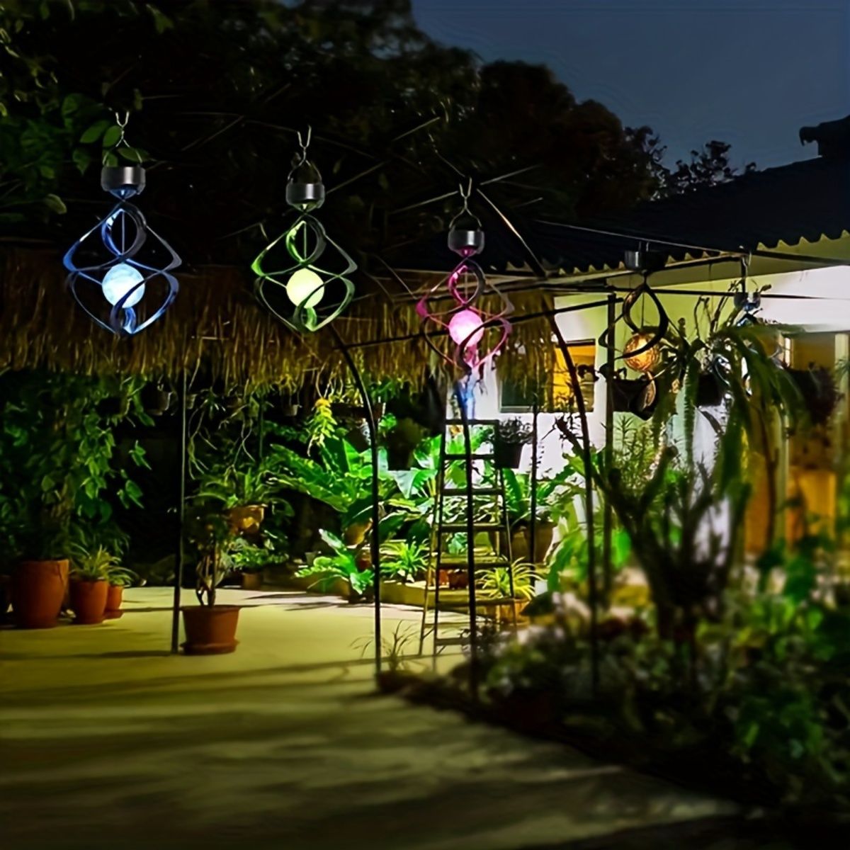 Wind Spinner Solar Light, LED Wind Chimes, Outdoor Decor Changing Color Ball Wind Chimes Solar Hanging Lantern For Home Garden Outdoor Decoration - Image 8