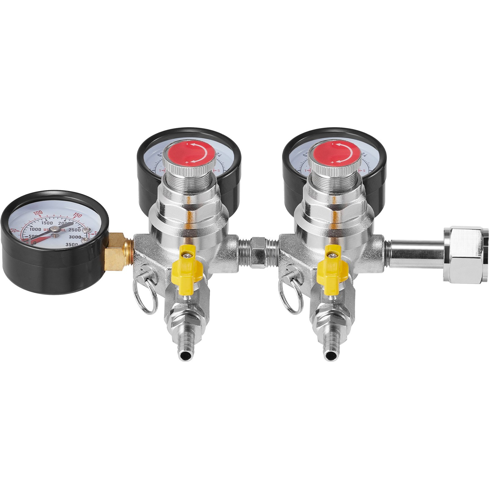 VEVOR Triple Gauge Regulator, CO2 Regulator Gauge with 0-60PSI, Heavy Duty CO2 Gauge Gas System, Draft Beer Regulator with Check Valve, Adjustable Pressure Regulator for Draft Beer Homebrew, CGA320 - Image 10
