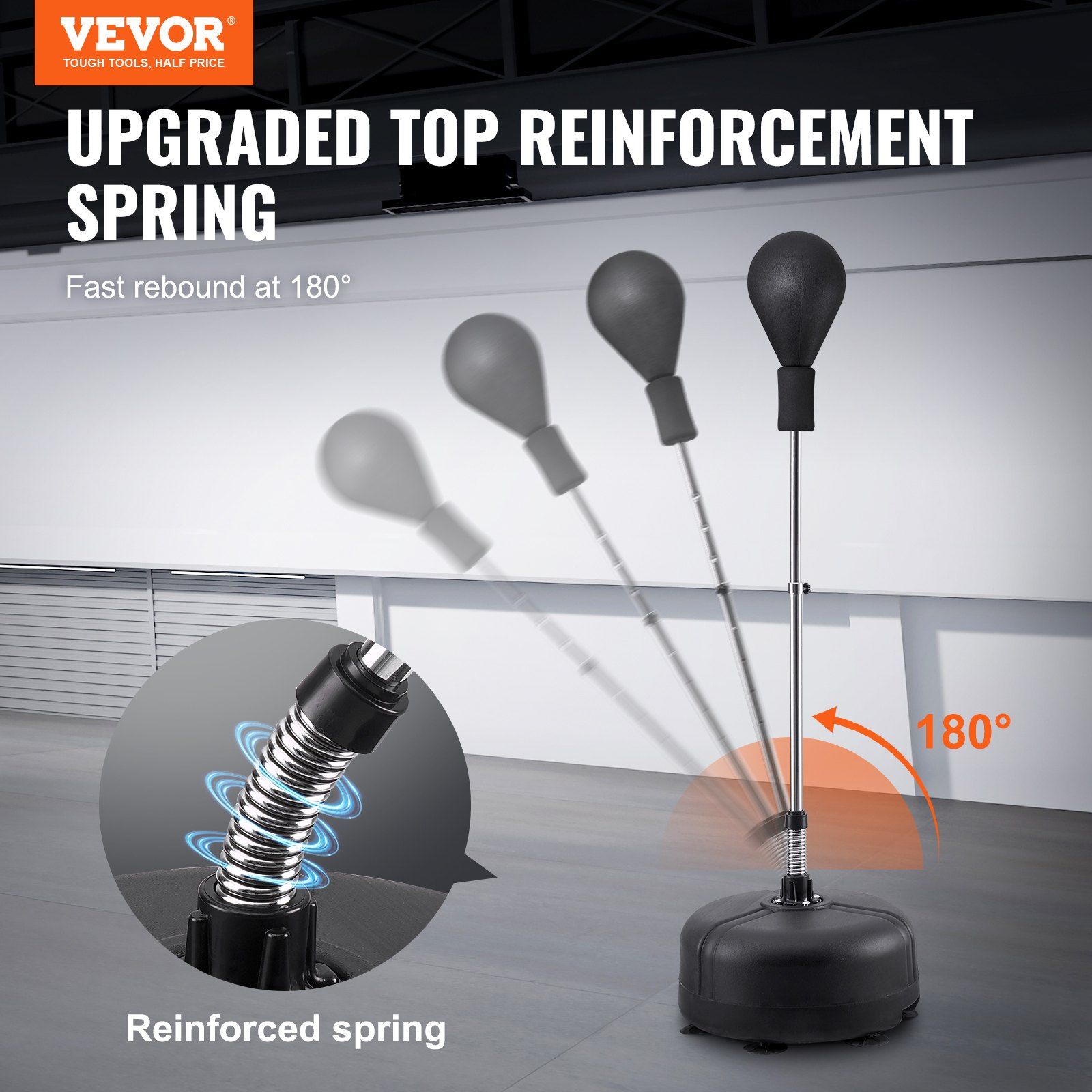 VEVOR Punching Bag, Reflex Boxing Bag for Teens & Adults, Height Adjustable Free Standing Strike Bag Set with Boxing Gloves & Stand, Speed Bag for Training, Boxing Equipment, Stress Relief & Fitness - Image 2