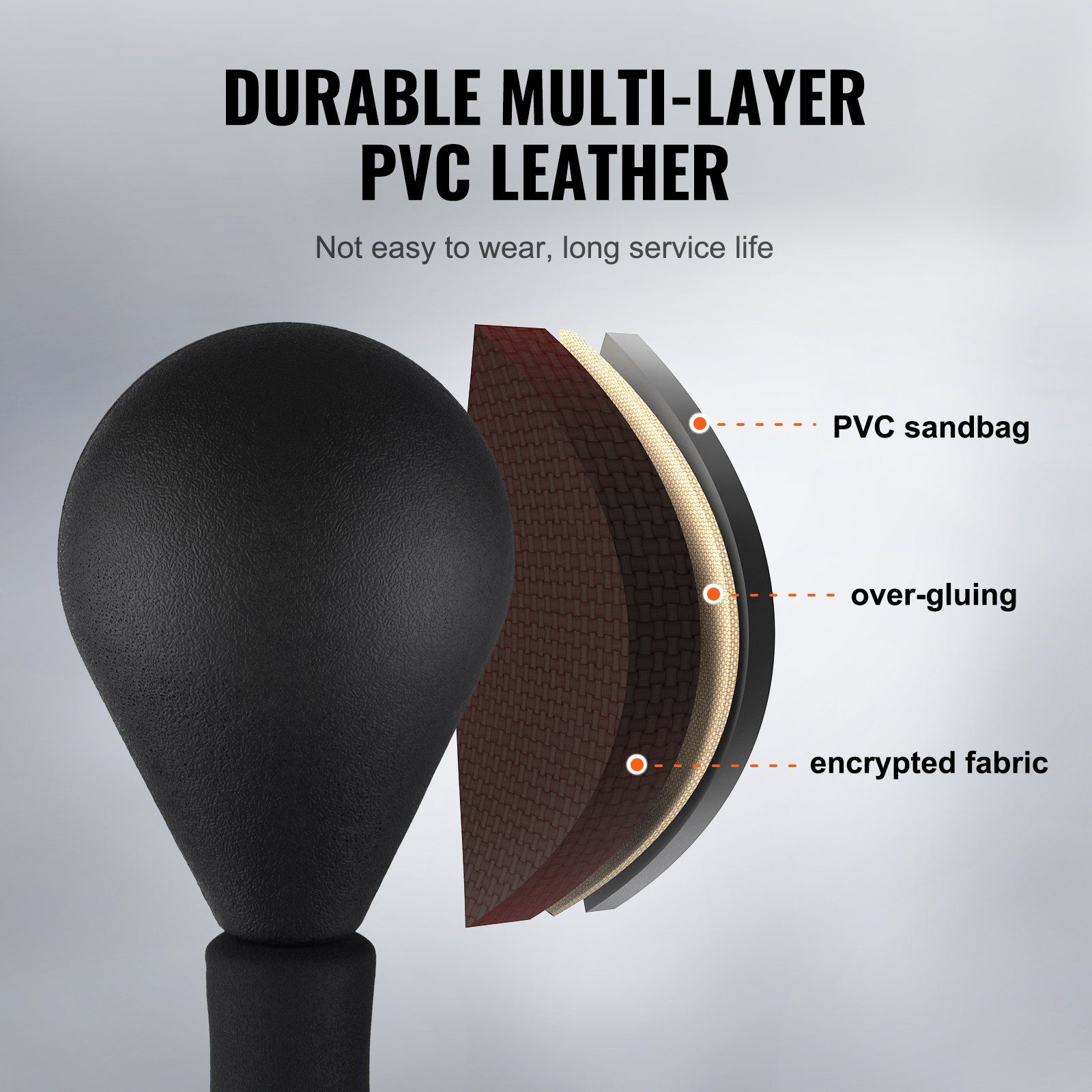 VEVOR Punching Bag, Reflex Boxing Bag for Teens & Adults, Height Adjustable Free Standing Strike Bag Set with Boxing Gloves & Stand, Speed Bag for Training, Boxing Equipment, Stress Relief & Fitness - Image 4