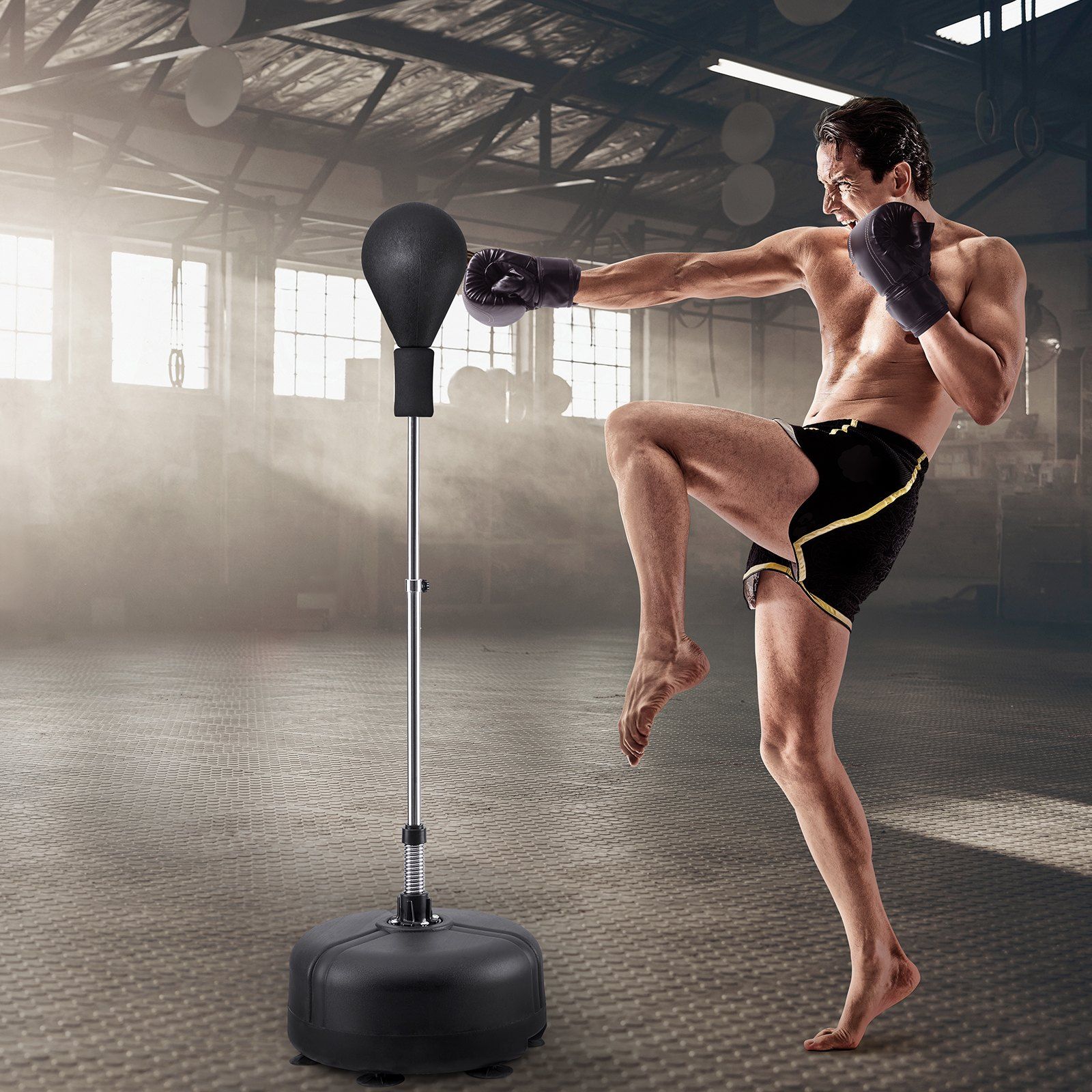 VEVOR Punching Bag, Reflex Boxing Bag for Teens & Adults, Height Adjustable Free Standing Strike Bag Set with Boxing Gloves & Stand, Speed Bag for Training, Boxing Equipment, Stress Relief & Fitness - Image 8
